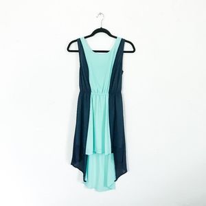 Forever 21 High Low Mint and Navy Dress